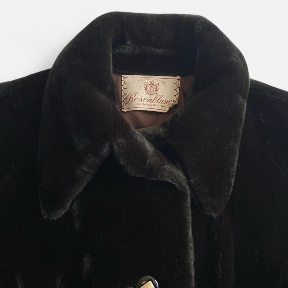 Vintage black brown faux fur coat - Picture 2 of 6